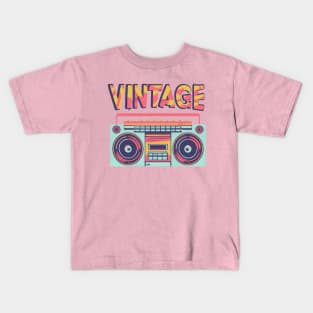 Vintage Retro Boom box Kids T-Shirt